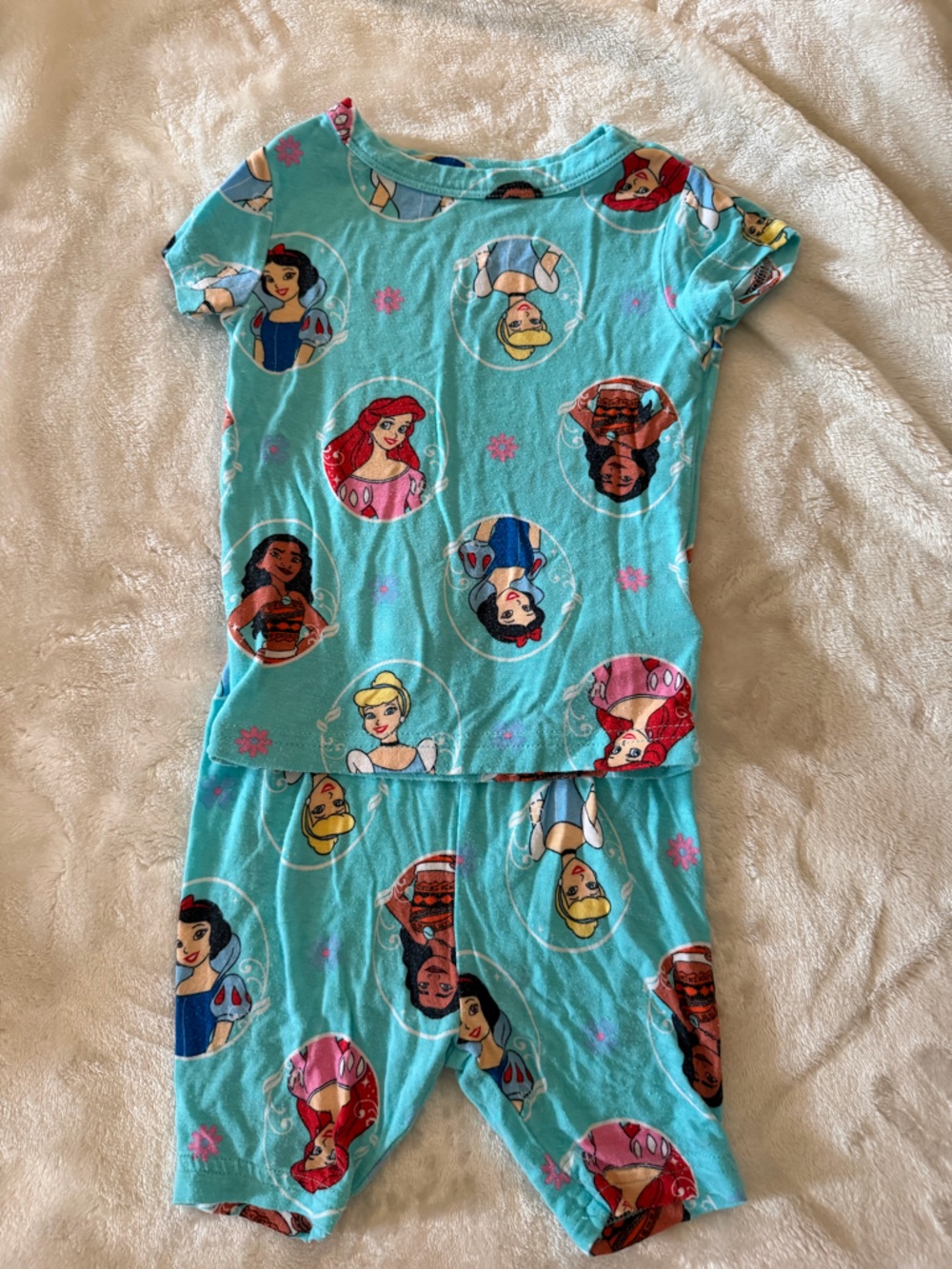 Disney Turquoise Princess Short Sleeve Pajama Set